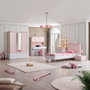 Hanah Home Cama Individual Rosa y Blanco